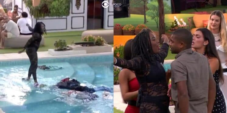 BBB24 tem dia infernal com Leidy jogando roupas de Davi na piscina e humilhação apoiada pela Globo