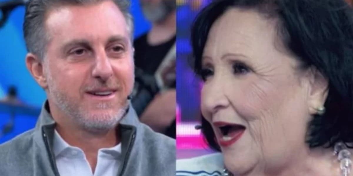 Luciano Huck e Dona Déa Lúcia durante o Domingão (Foto: Reprodução/ Internet)