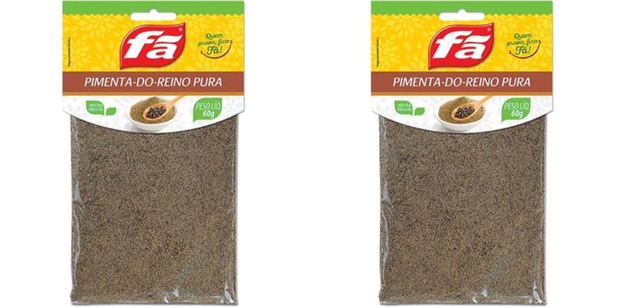A Pimenta-do-reino preta moída da marca fã teve o lote retirado (Reprodução: Internet)