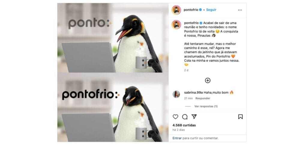 Anúncio do Ponto Frio (Foto: Reprodução / Instagram)