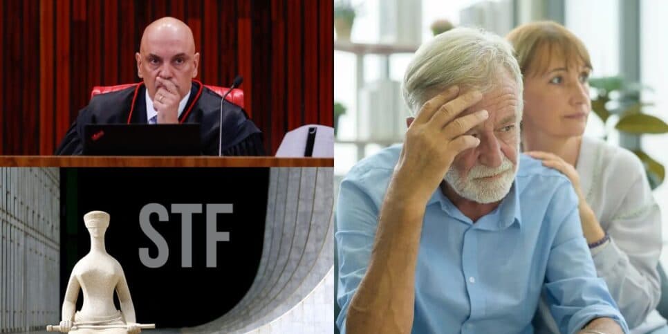 Alexandre de Moraes e STF desesperam milhares de aposentados (Reprodução: Montagem TV Foco)