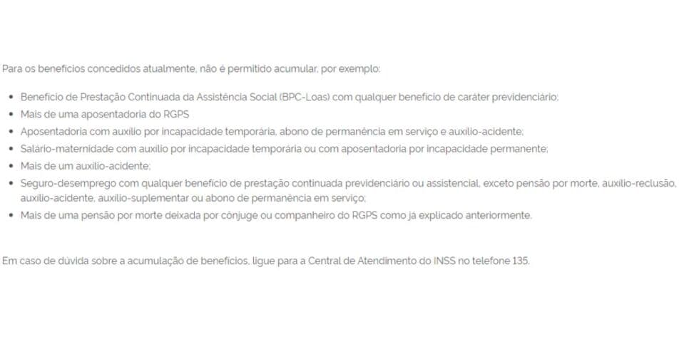 Esses benefícios não acumulam (Reprodução: Internet)