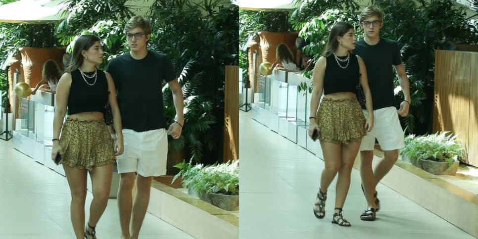 Joaquim Huck flagrado com sua namorada Manoela no shopping (Reprodução/Foto: Edson Douglas/AgNews)