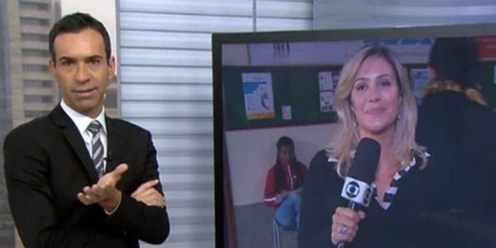 César Tralli e Flávia Freire dividiram a emissora em algumas ocasiões (Reprodução: Globo)