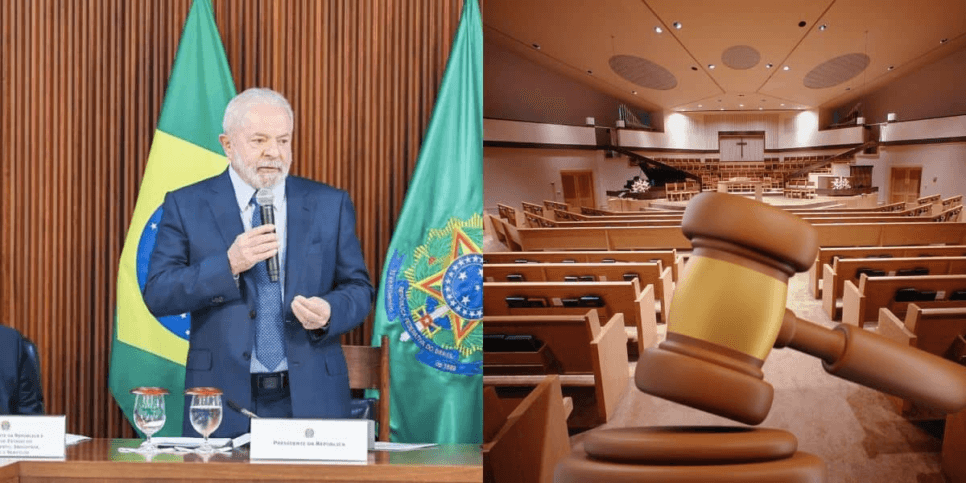 Presidente Lula e imagem de tribunal - foto: TV Foco
