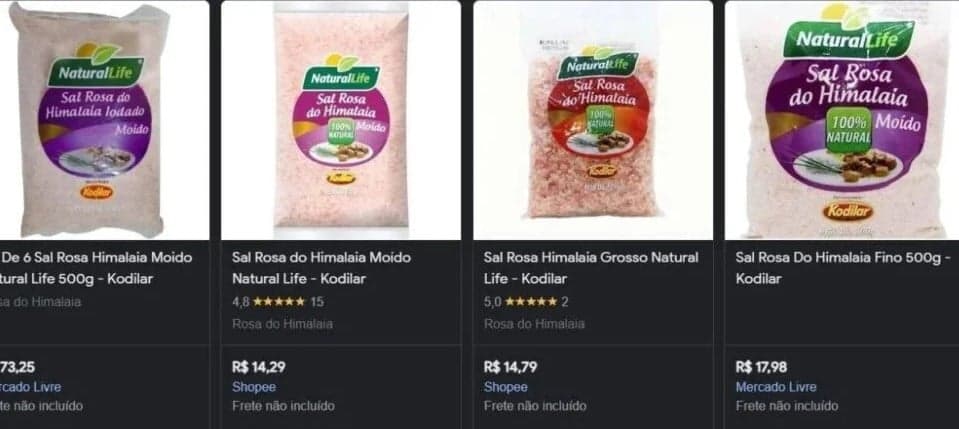 Sal Rosa da Kodilar Natutal Life voltou aos mercados (Foto: Reprodução / Google Shopping)
