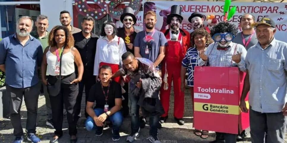 Bancários manifestaram em Guaianases (Reprodução: Sindicato dos Bancários)