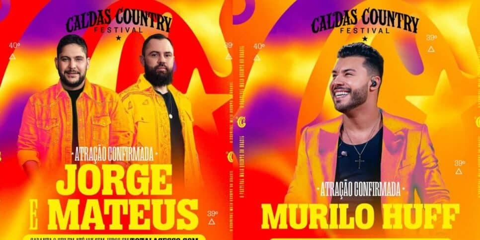 Caldas Country Festival 2024 anuncia primeiras atrações da 17ª edição com Jorge & Mateus e presença inédita de Murilo Huff e abre venda de ingressos