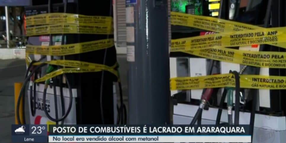 O posto vendia etanol adulterado (Reprodução: Globo)