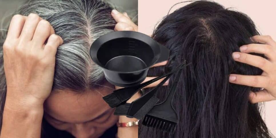 Tinta natural com 4 ingredientes escurece até o último cabelo branco em 5 minutos