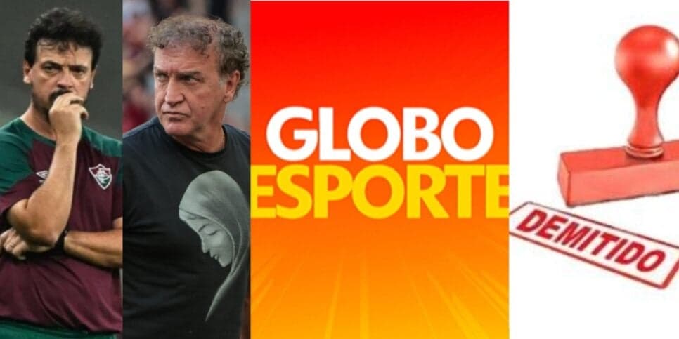 "Demitido": Globo Esporte é paralisado nesta quarta (26) com o 3º adeus de técnico na semana após Diniz e Cuca