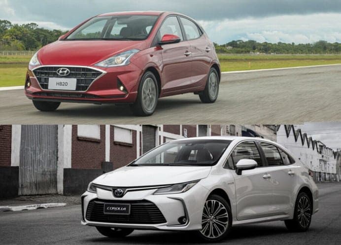 Corolla e HB20 também são vendidos na China (Foto: Reprodução / Carsughi)
Corolla e HB20 também são vendidos na China (Foto: Reprodução / Carsughi)