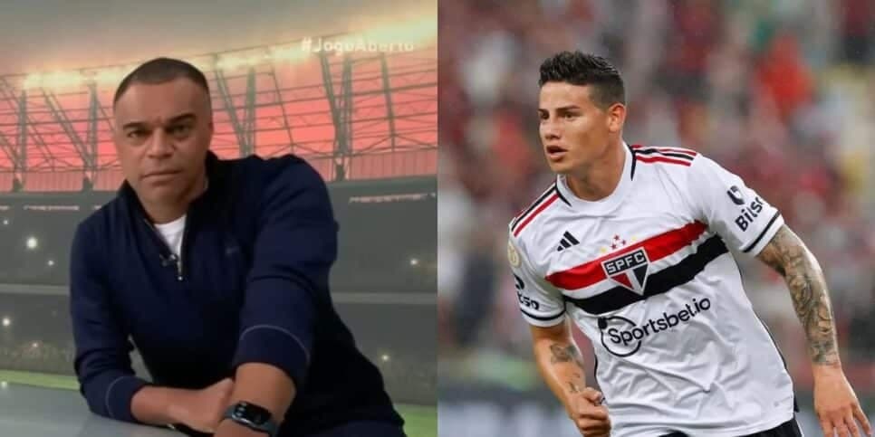 "Não consegue": Denílson para Jogo Aberto às pressas com situação delicada de James Rodríguez no São Paulo