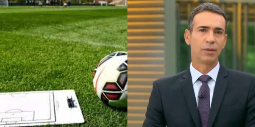 Tralli para Jornal Hoje às pressas para anunciar o desligamento de técnico famoso de futebol: “Foi demitido”