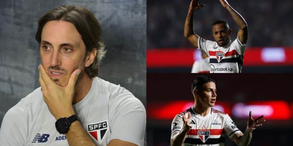 Zubeldía sem chão: Wellington se une a James e a craque de R$ 44M e está dando adeus ao São Paulo
