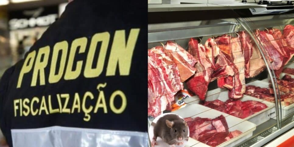 300kg de carne podre e até rato na vitrine: Interdição urgente do Procon chega contra 2 açougues e 1 mercado