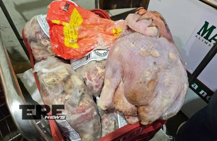 Carne podre foi encontrada em mercado e a Anvisa fez proibição (Foto: Ascom MPRS / Porto Alegre 24 horas)


