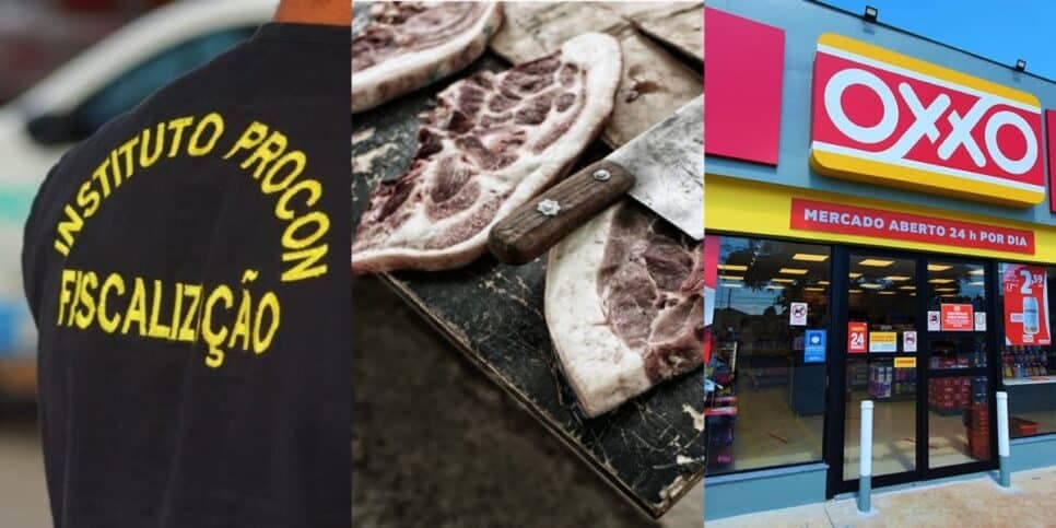 Carnes e linguiças podres: Procon joga kgs de alimento no lixo em mercado tão popular quanto o Oxxo