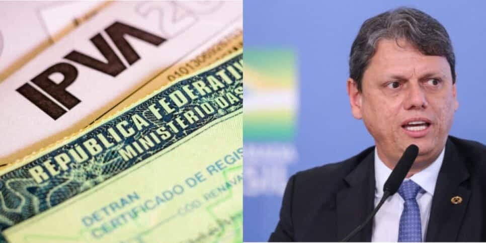 Tarcísio crava nova lei de trânsito com desconto de 100% em taxa do IPVA