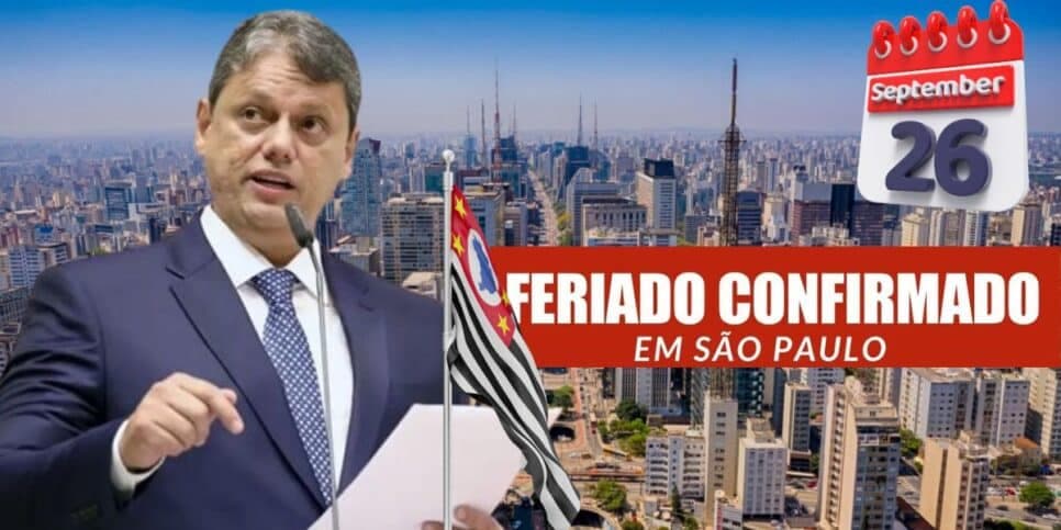 Tarcísio ciente: Feriado PROLONGADO chega em SP nesta quinta (26) a milhares de CLTs