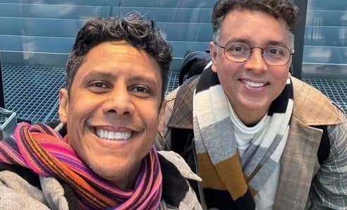 Rodrigo Fagundes e Wendell Bendelack (ator e roteirista) de Volta por Cima (Foto: Reprodução / Instagram)

