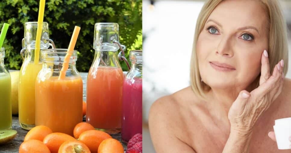 Bomba de colágeno: Suco milagroso com 6 ingredientes suga rugas das 40+ de dentro pra fora em minutos