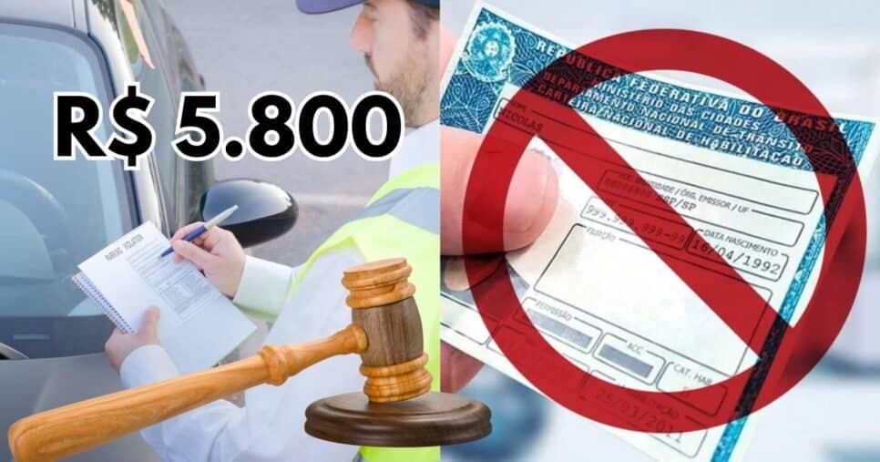 Multa de R$5.800 e ADEUS à CNH: Lei de trânsito em vigor atinge em cheio motorista em 2024