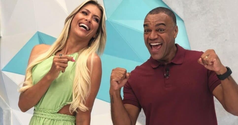Renata Fan e seu colga de tantos anos na Band Jogo Aberto (Foto: Band)