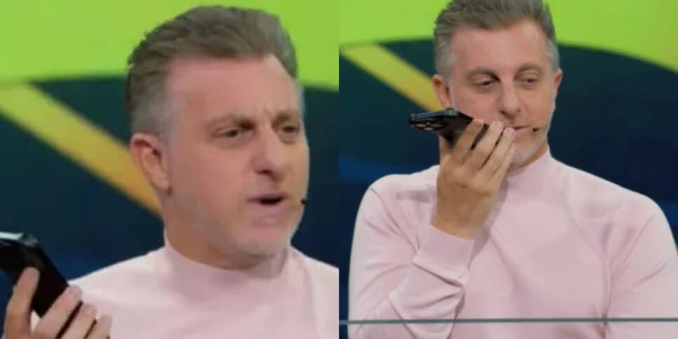 Sem saber da verdade Luciano Huck atende ligação do filho no meio do programa: 'Tudo bem?'