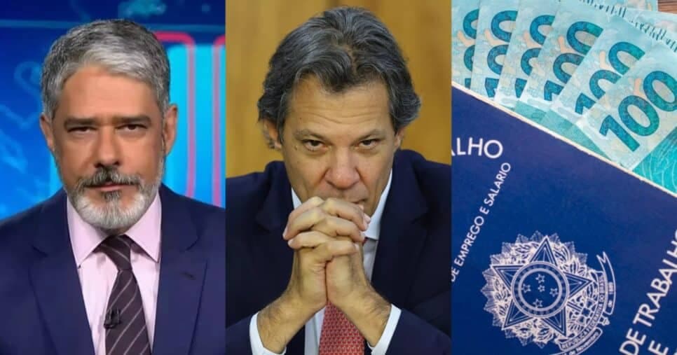 "O Governo enviou": Bonner para JN com nova lei de Haddad e traz valor histórico do salário mínimo em 2025