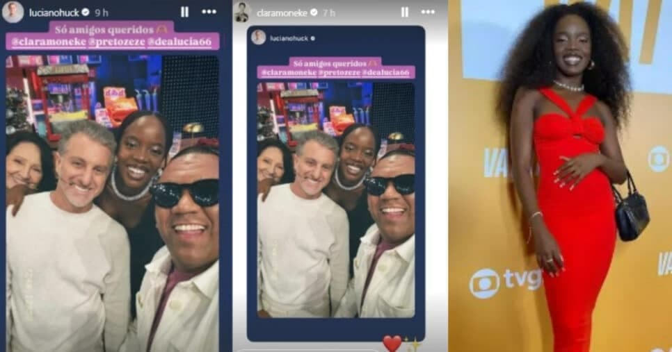 Luciano Huck compartilha foto ao lado de atriz da Globo (Foto: Reprodução/Montagem TV Foco)