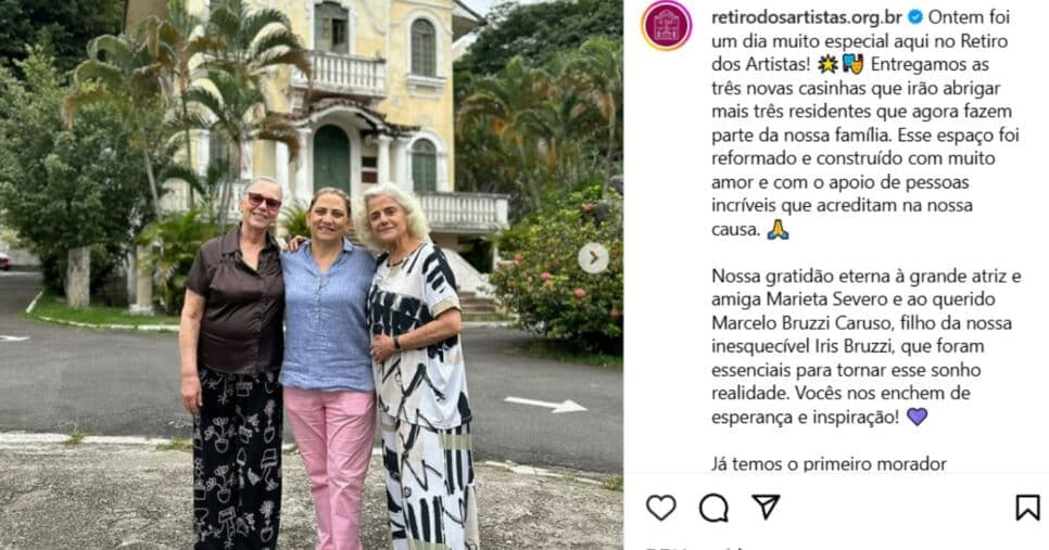 Retiro dos Artistas inaugura novas casas (Foto: Reprodução/Instagram) Retiro dos Artistas inaugura novas casas (Foto: Reprodução/Instagram)