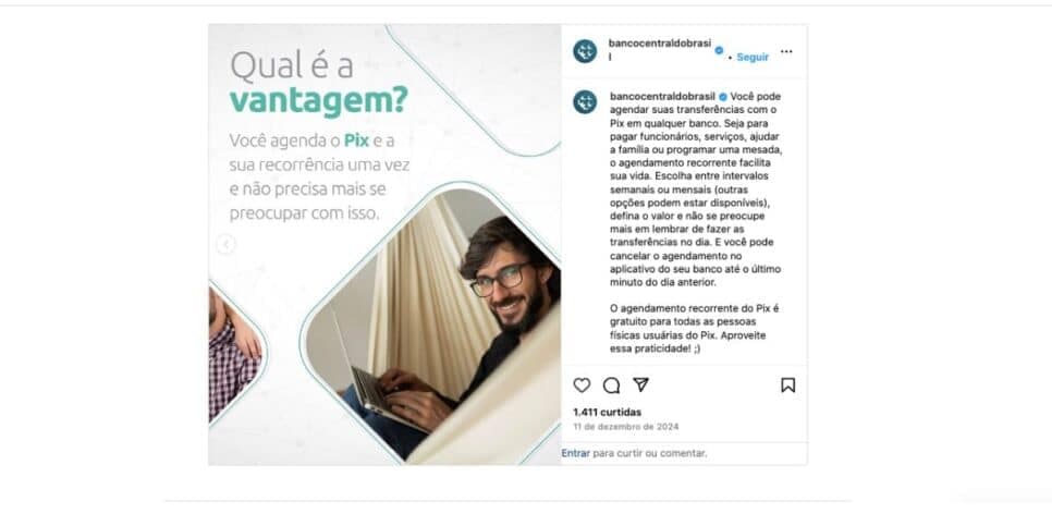Anuncio Banco Central (Foto: Reprodução / Instagram) 
