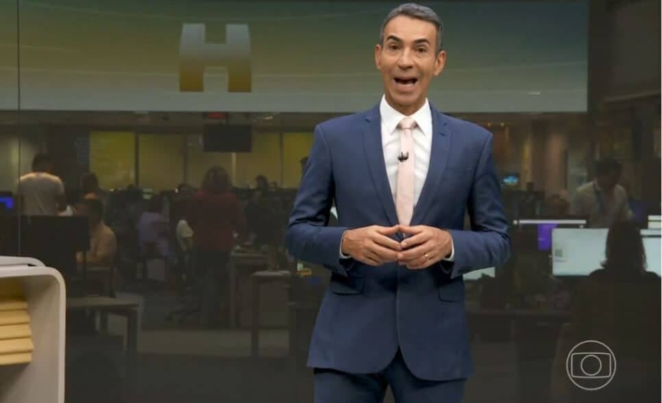 César Tralli, no Jornal Hoje (Foto Reprodução/Globo)