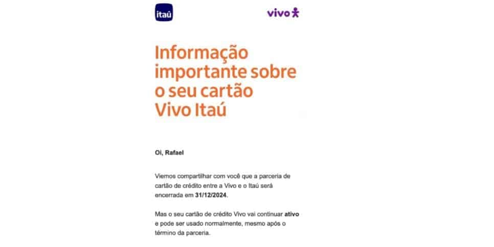 E-mail Itaú (Foto:  Reprodução / Cartões de Crédito) 