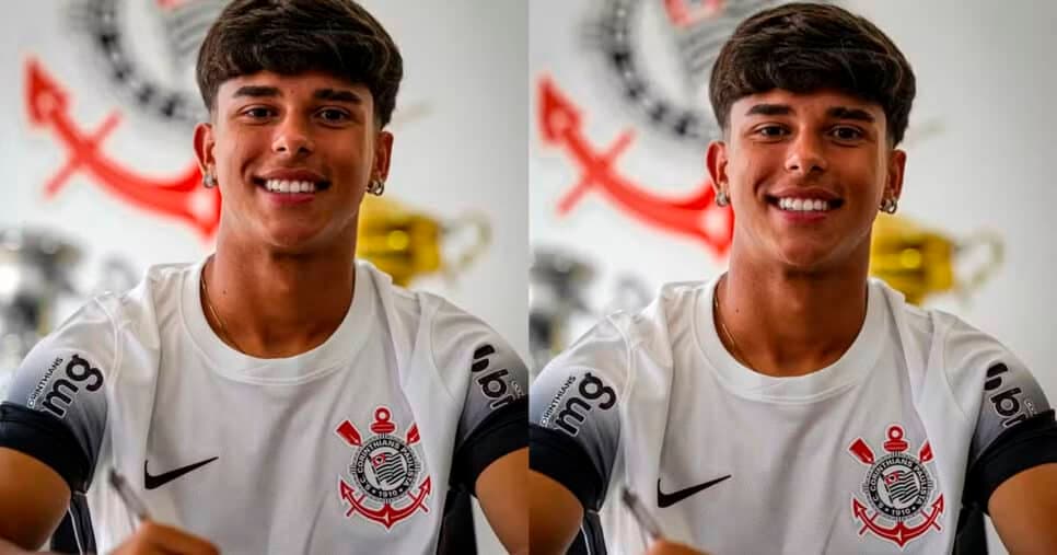 Lucas Gabriel assina com Corinthians — Foto: Redes sociais

