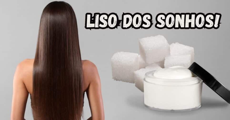 Efeito de salão sem formol: Mistura natural com açúcar +3 ingredientes alisa até a raiz do cabelo