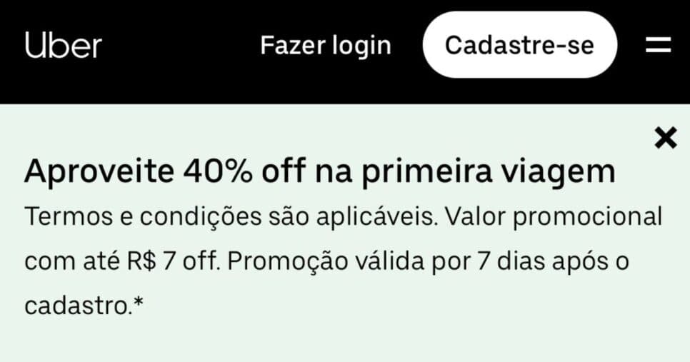 Desconto nas corridas (Reprodução/Internet)