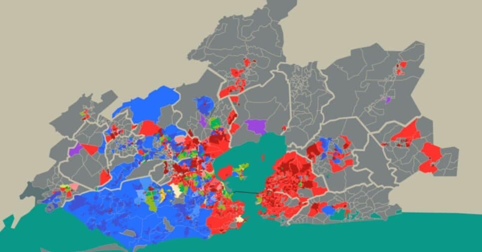 Mapa dos Grupos Aramados do RJ (Reprodução/Geni/UFF)