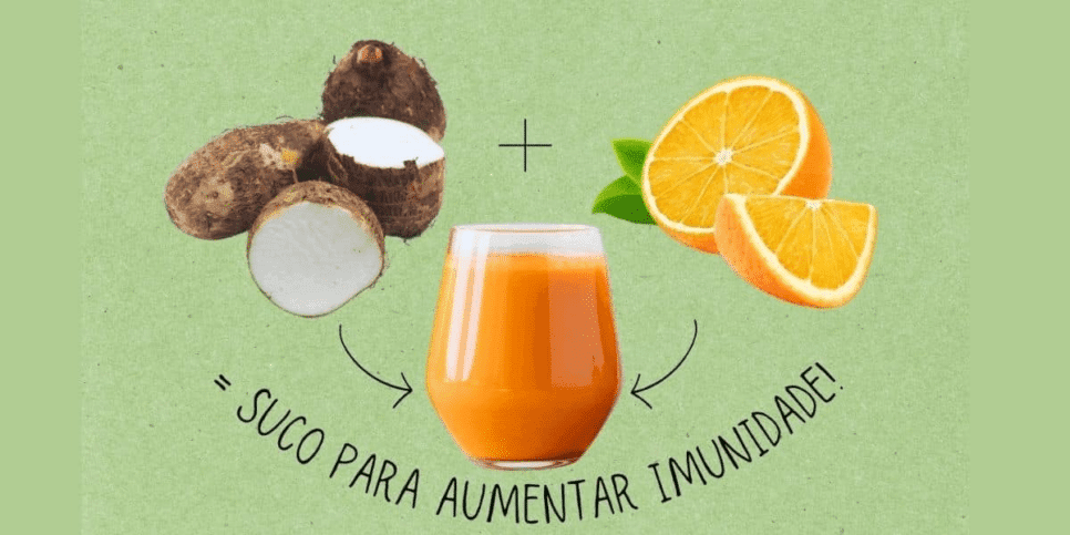 Suco de inhame com laranja também aumenta a imunidade (Foto Reprodução/Internet)