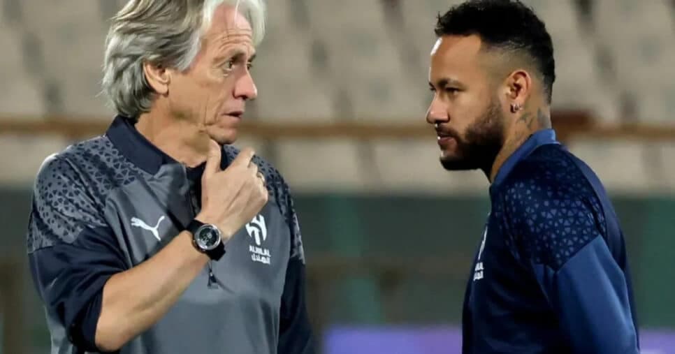 Neymar e Jorge Jesus no Al-Hilal (Foto: Getty)