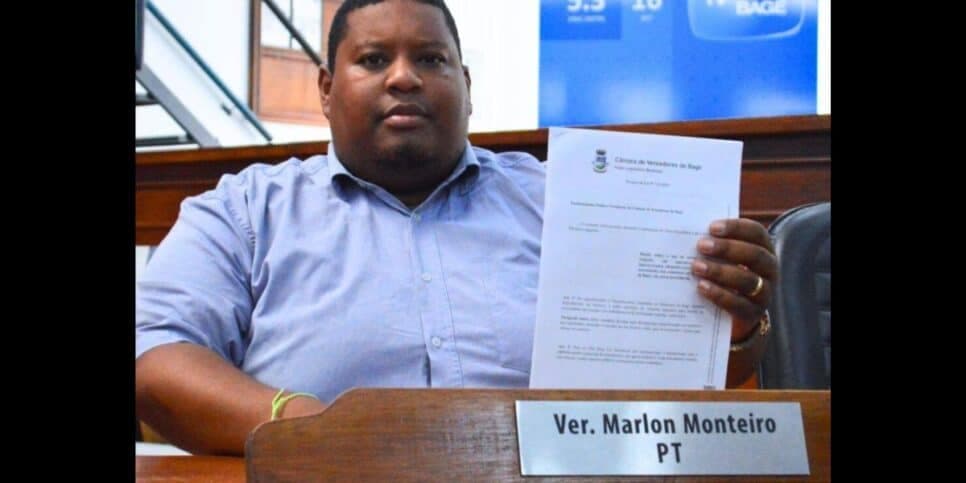 Vereador Marlon Monteiro, do PT (Foto Reprodução/Montagem/Tv Foco/Bagé 24h)