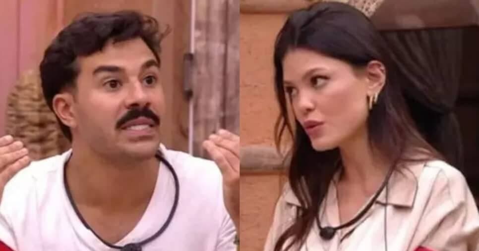 Vitória Strada e Matheus discutem no BBB25 (Foto: Reprodução/Montagem)