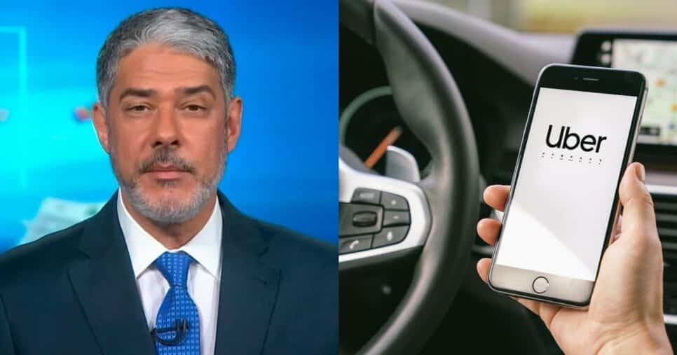 “Sufoco”: Bonner paralisa JN com proibição em carros da Uber e 99 no RJ para salvar passageiros