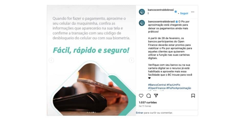 Anúncio Banco Central (Foto: Reprodução / Instagram)