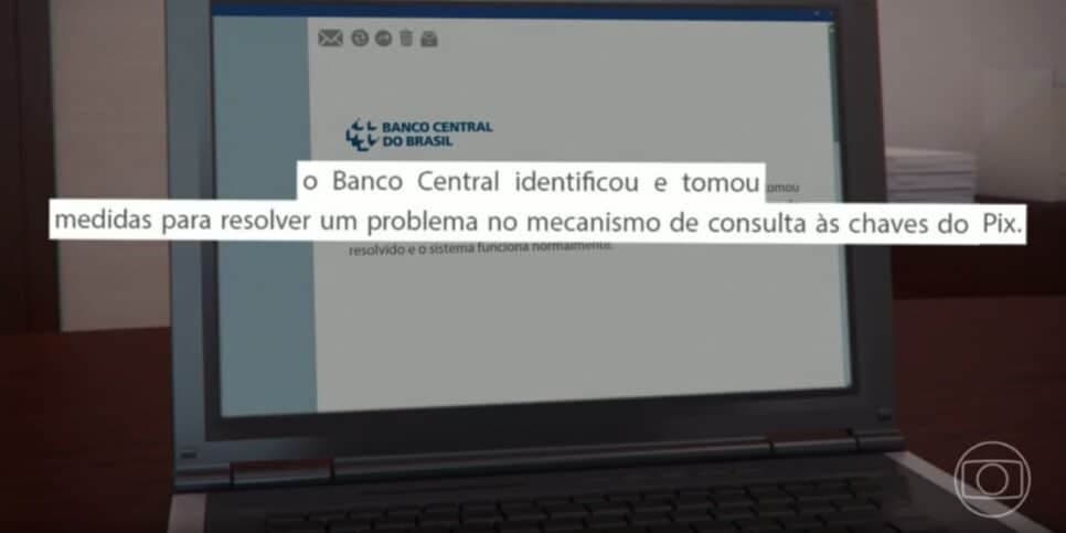 Anúncio do Banco Central (Foto: Reprodução / Globo)