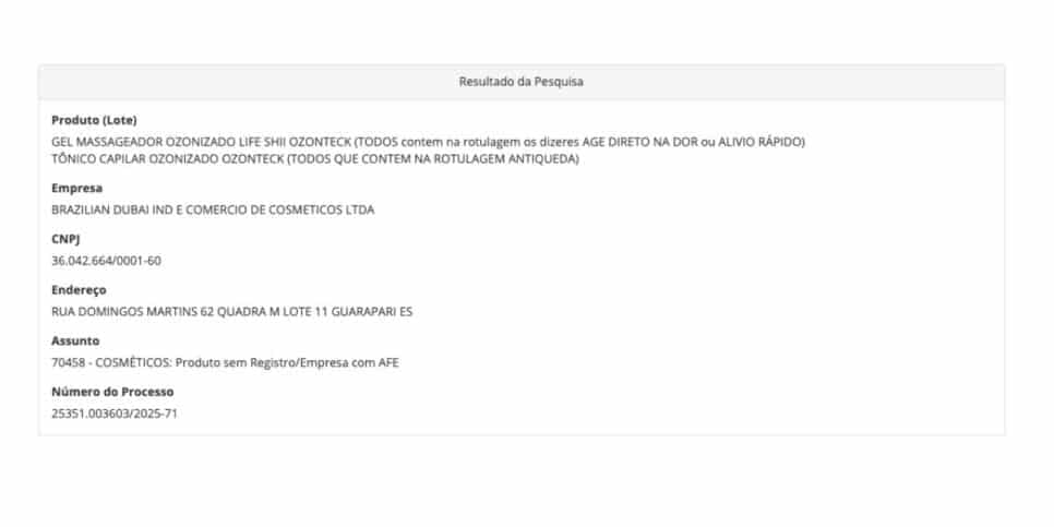 Medida da Anvisa (Foto: Reprodução / site oficial)