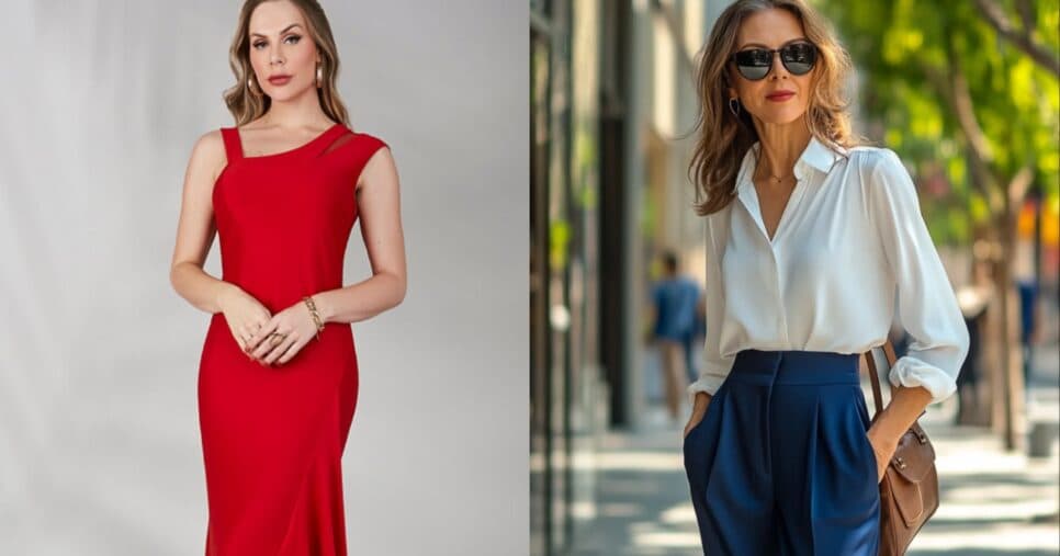 Mulheres maduras usando roupas branca e vermelha (Foto: Reprodução/ Internet) 