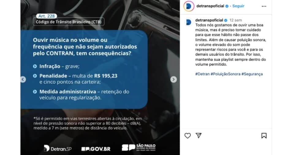 Comunicado do DETRANSP (Reprodução/Internet) Comunicado do DETRANSP (Reprodução/Internet)