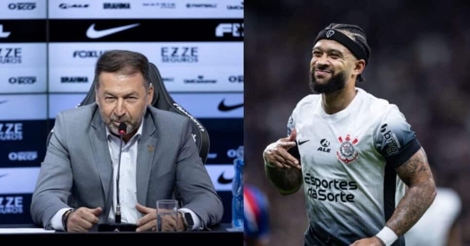 R$120M por Depay: Augusto Melo se desespera com contrato milionário oferecido ao camisa 10 do Corinthians